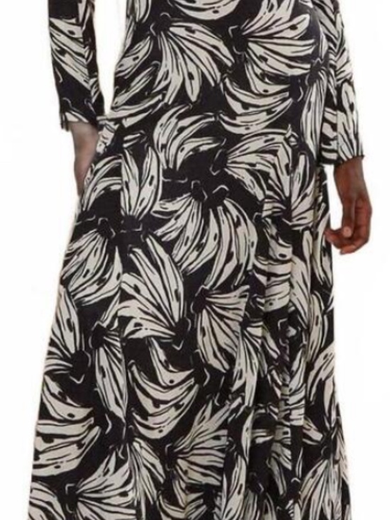FARM Rio Dresses & Skirts - Farm Rio Bossa Banana Black White Long Sleeve Dress Small